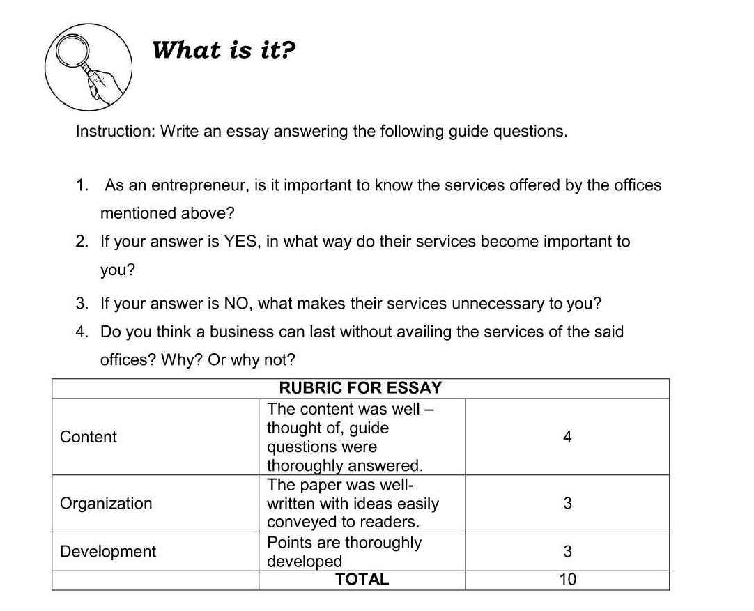 what is essay answer for exam