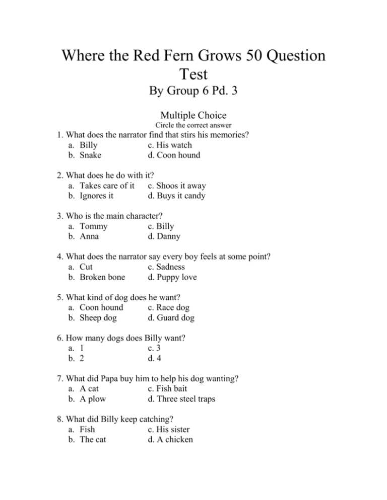 where the red fern grows ar test answers