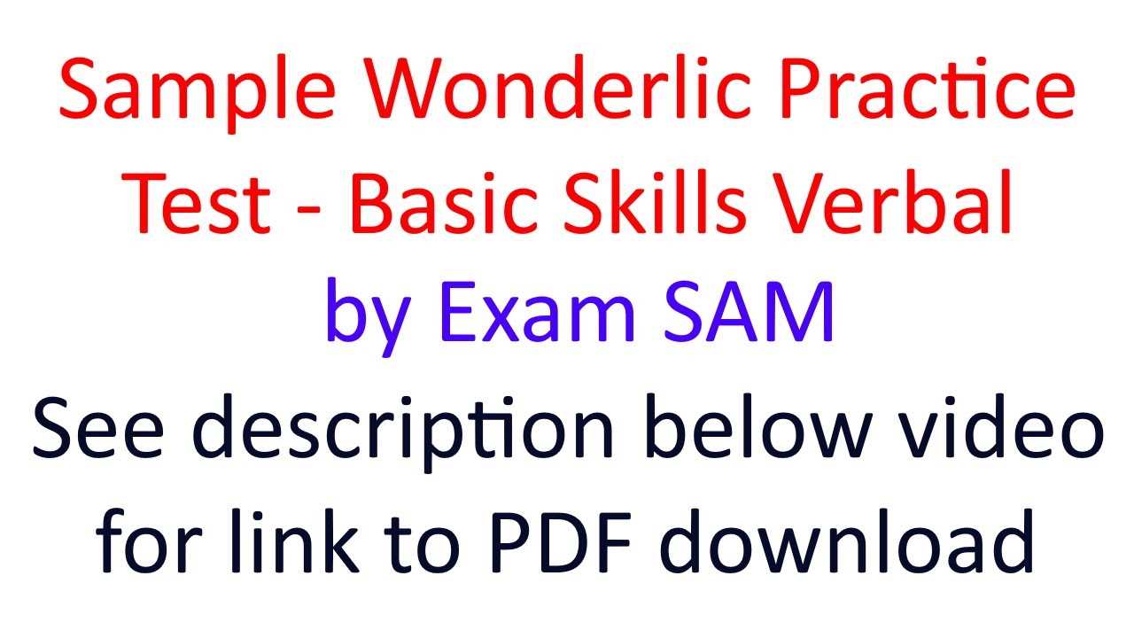 wonderlic sample test with answers