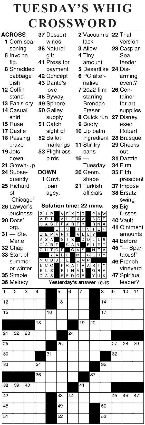 articles of confederation crossword puzzle answers