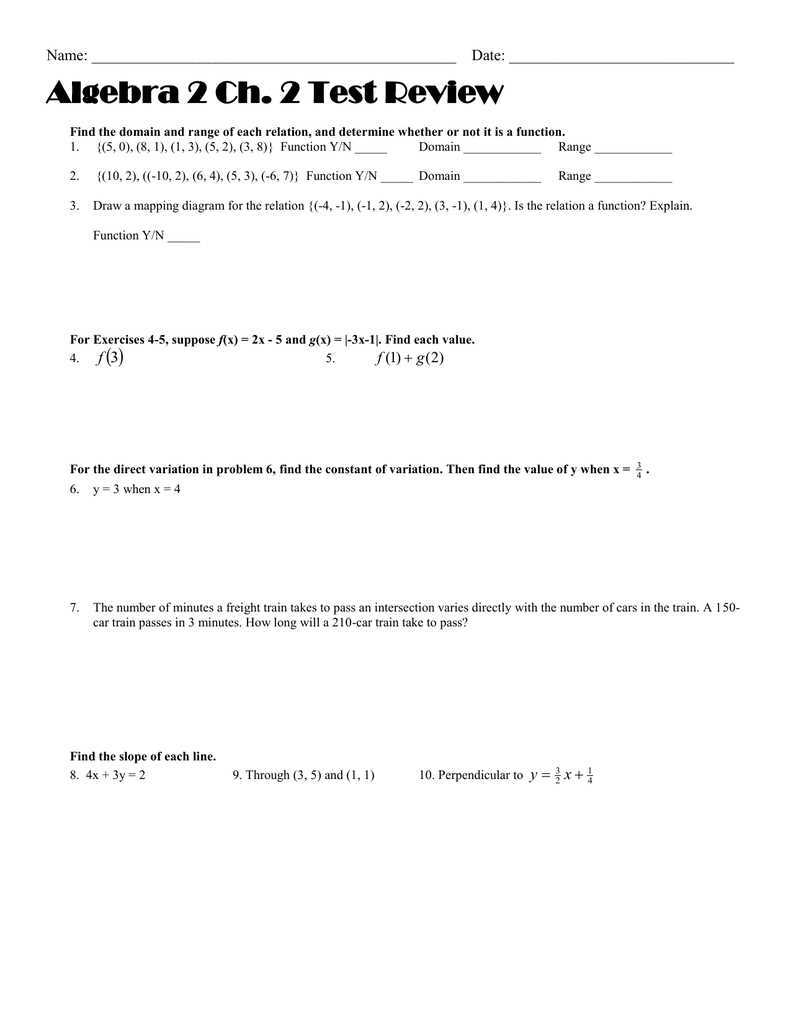 prentice hall algebra 2 chapter 2 test answers