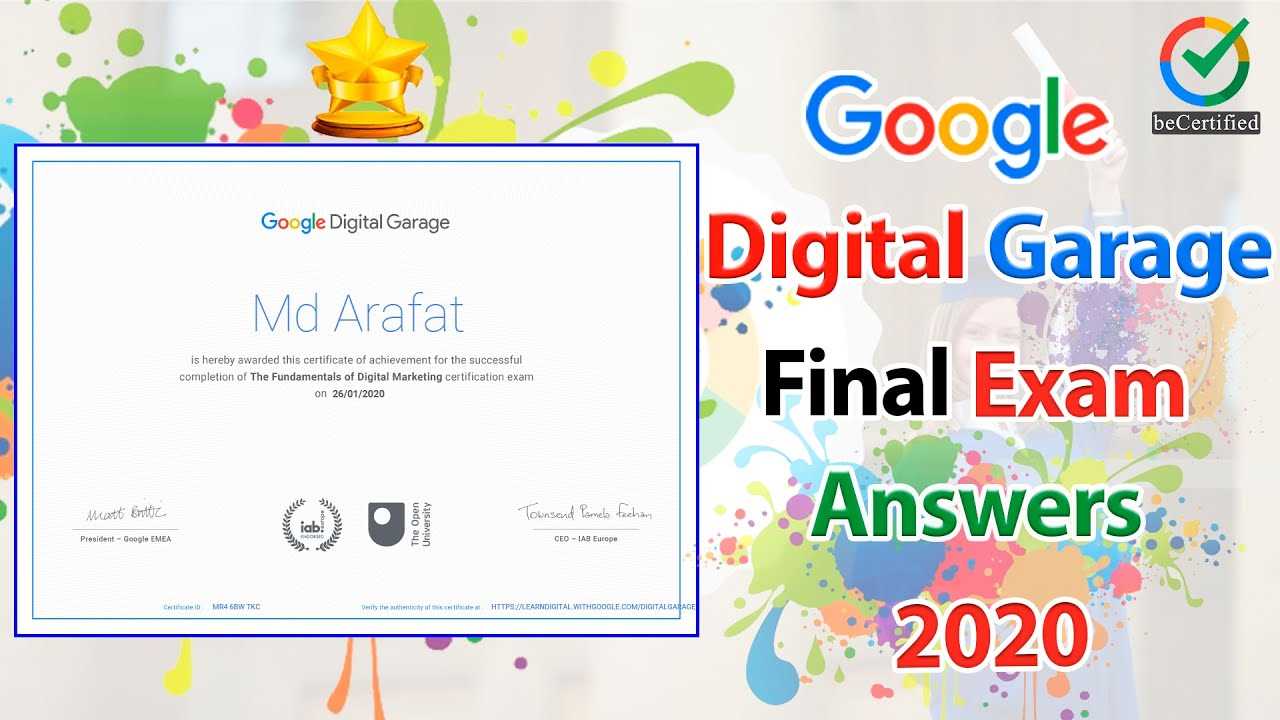 google garage final exam answers