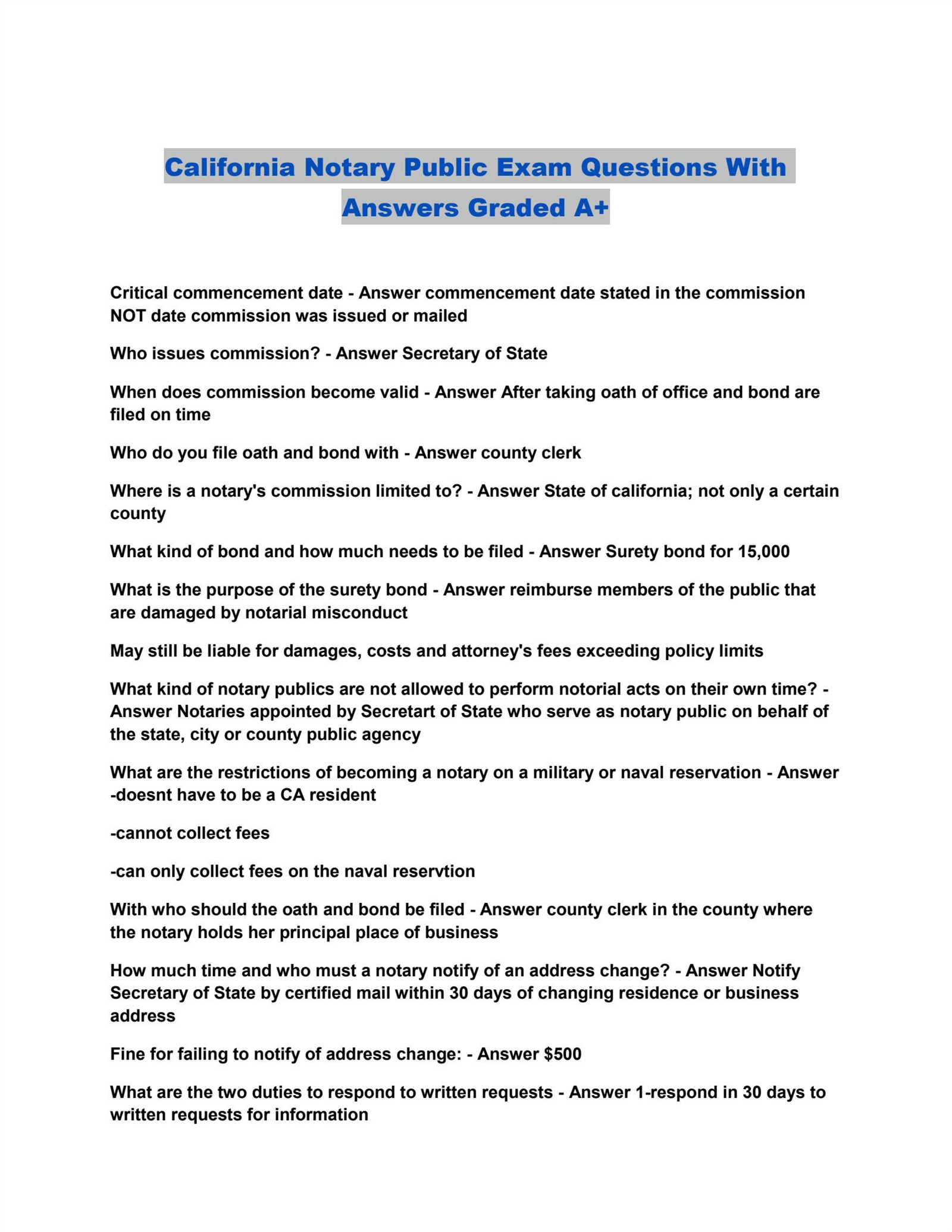 arkansas notary public exam answers