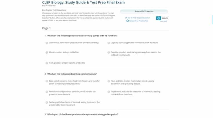 high school biology final exam practice test