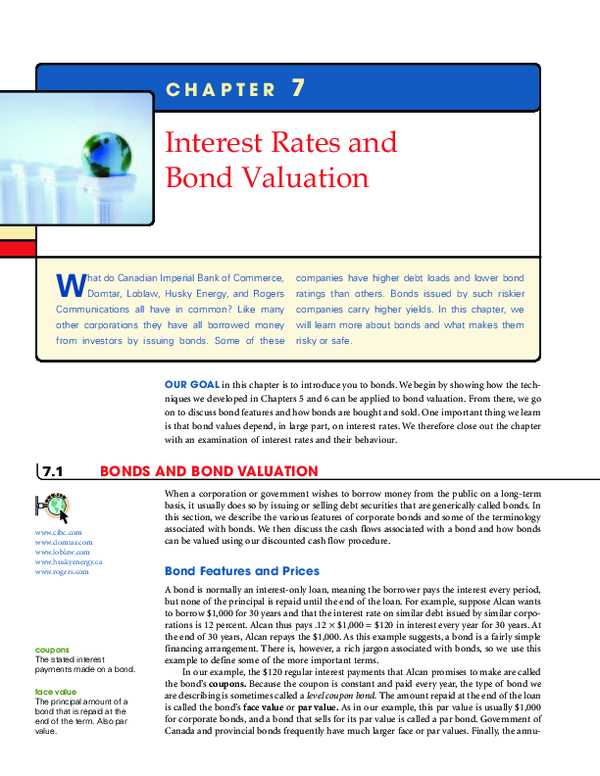 bond valuation exam questions and answers