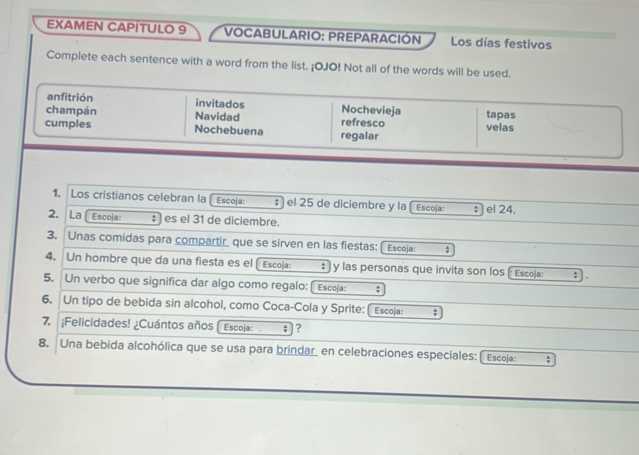 examen del capitulo 7b answers