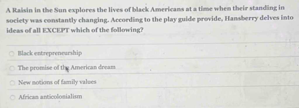 a raisin in the sun study guide answers