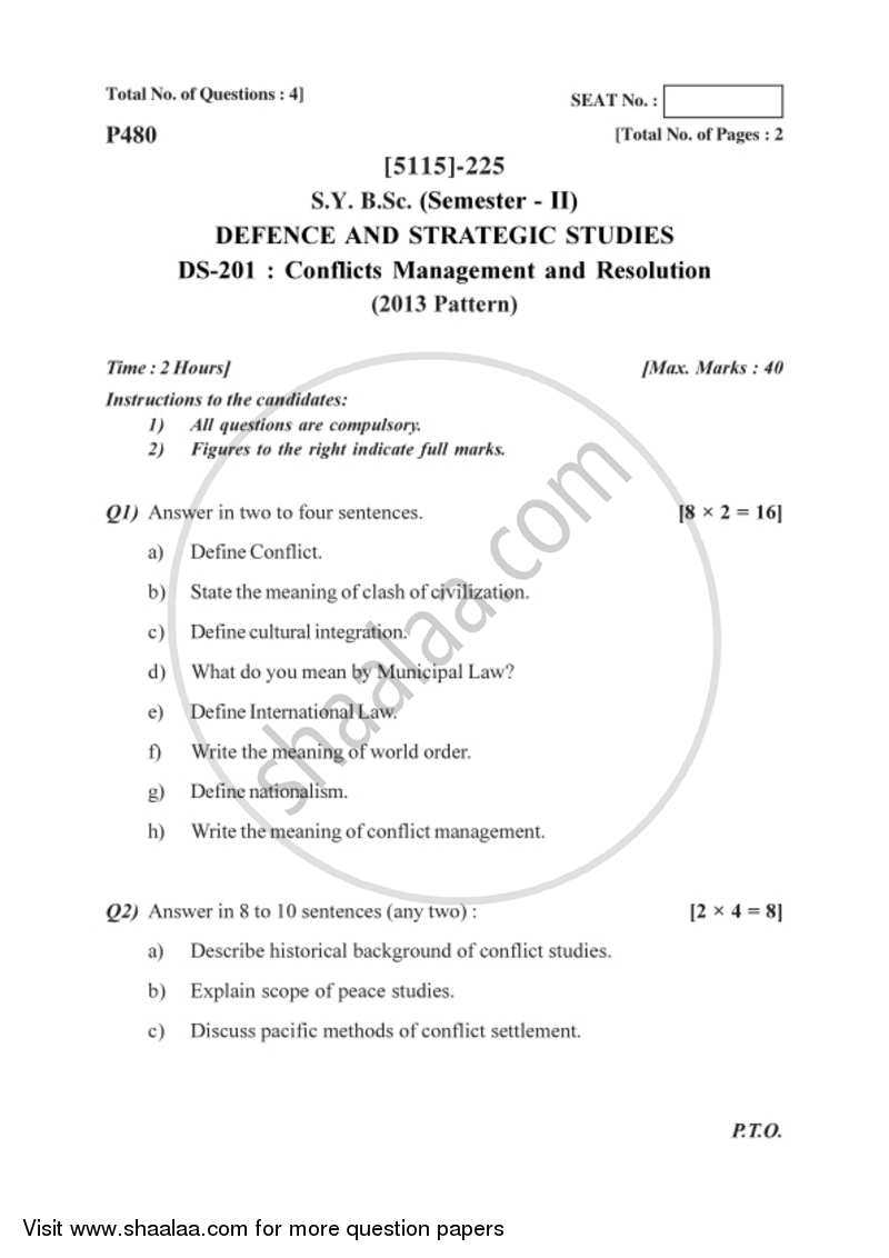 conflict resolution exam answers