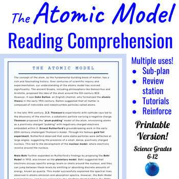 5.1 models of the atom answers