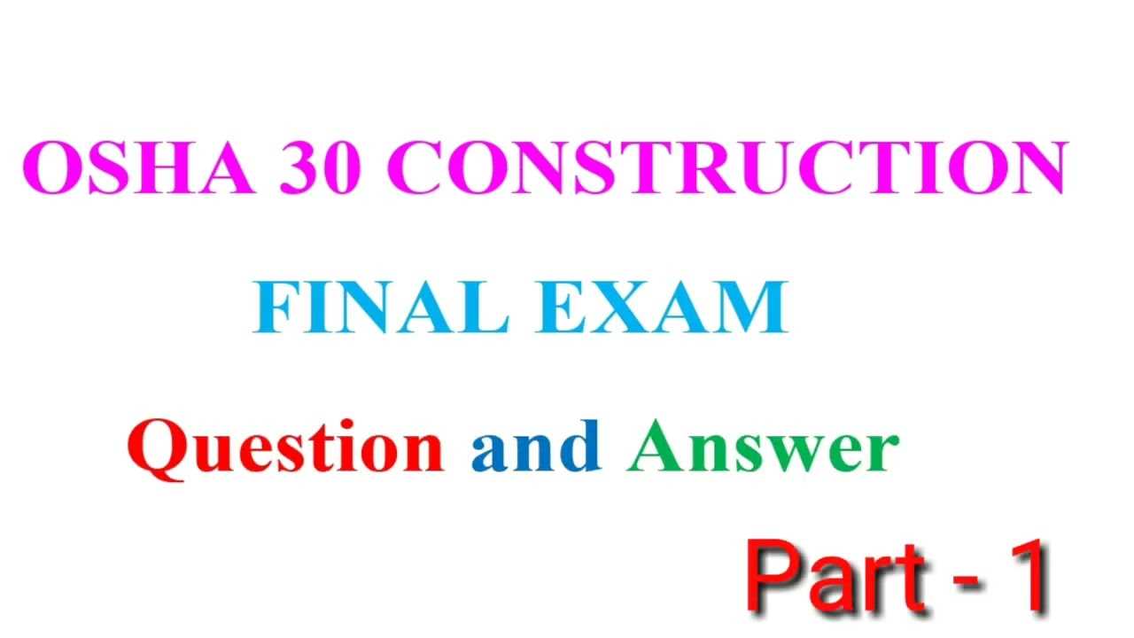 osha 30 final test answers