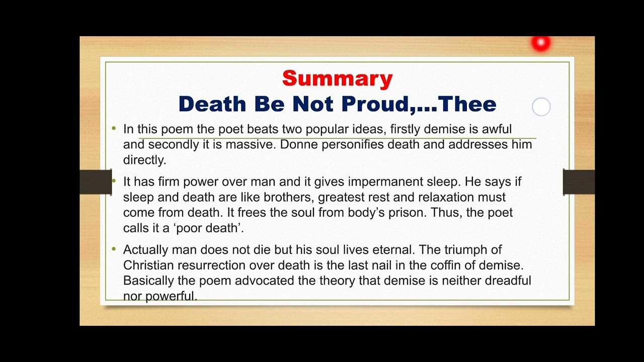 death be not proud poem questions and answers