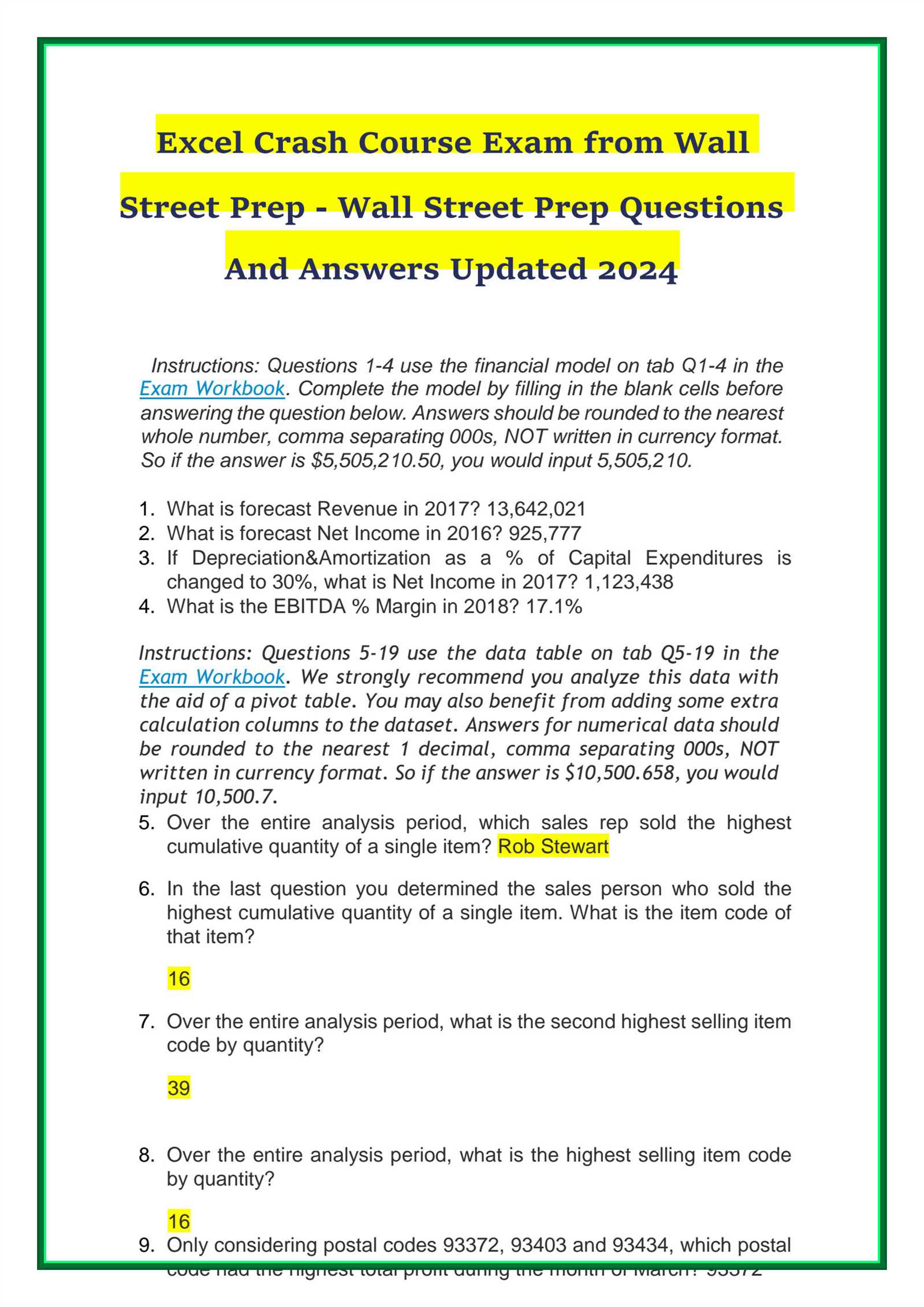 wall street prep accounting crash course exam answers