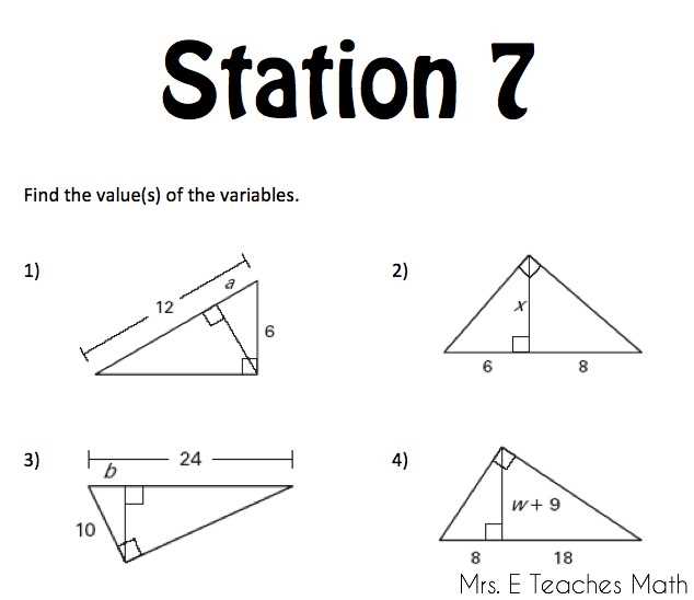 math 2 special right triangles answers