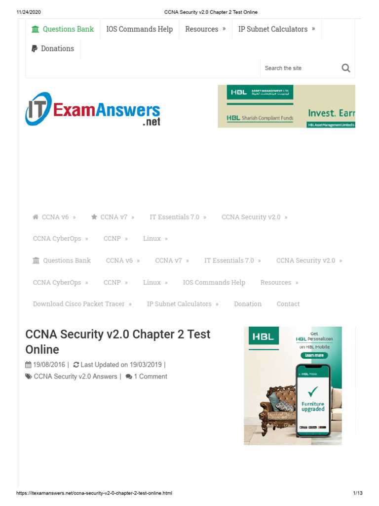 ccna security chapter 2 exam answers